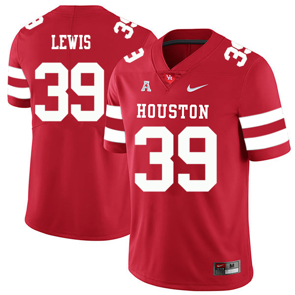 Shaun Lewis Houston Cougars Men's Jersey - #39 NCAA Red Stitched Authentic