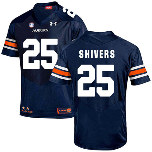 Shaun Shivers Auburn Tigers Men's Jersey - #25 NCAA Navy Blue Stitched Authentic