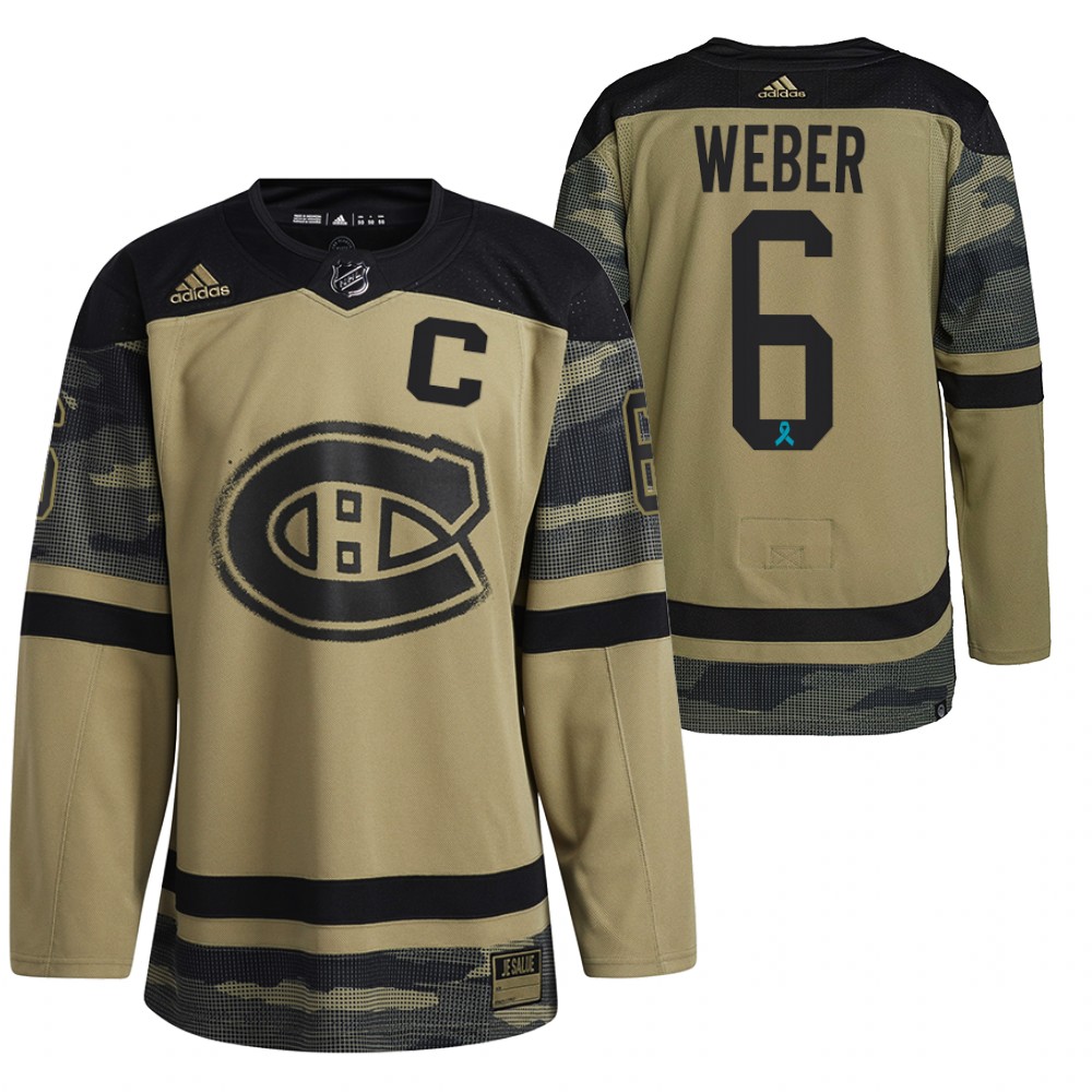 Shea Weber Jersey Montreal Canadiens Canadian Armed Force Camo 2021 CAF Night