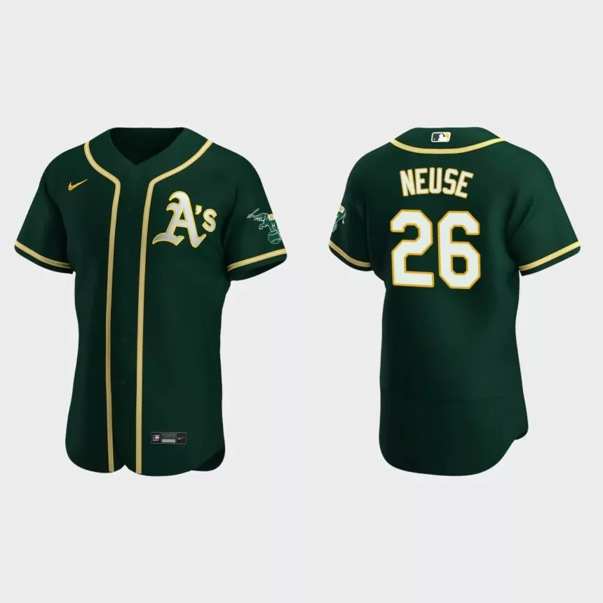 Sheldon Neuse Oakland Athletics Authentic Alternate Jersey – Green