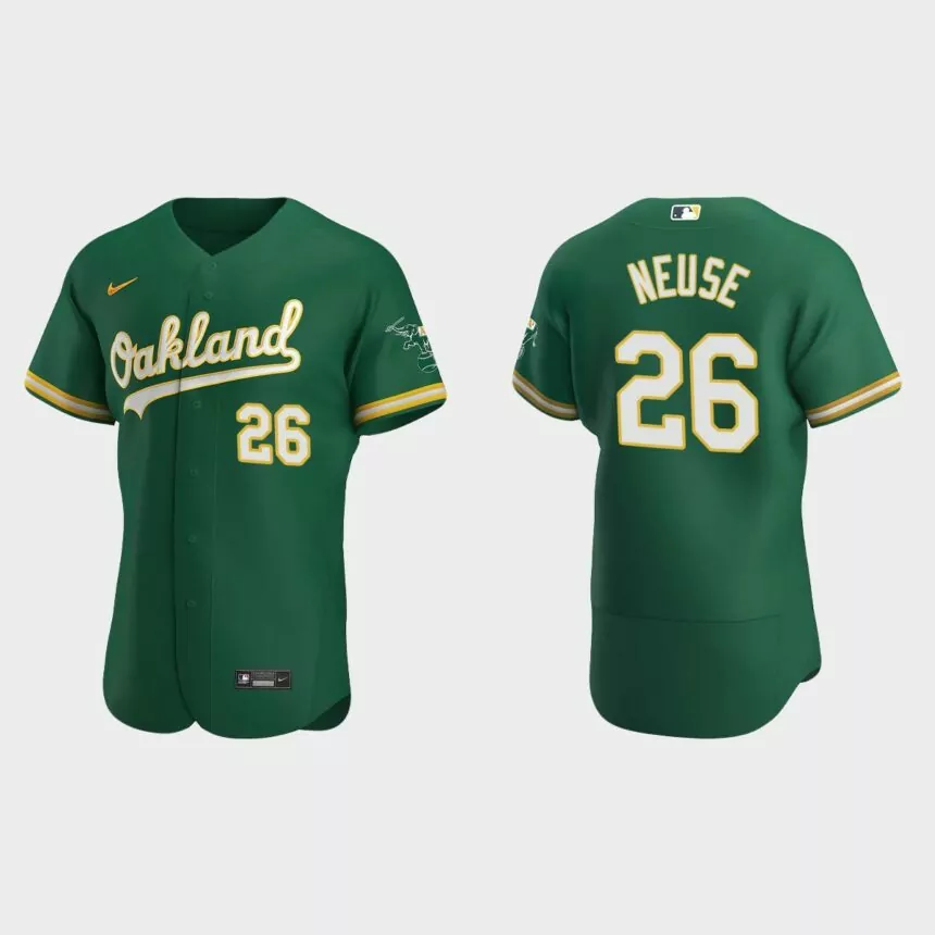 Sheldon Neuse Oakland Athletics Authentic Alternate Jersey – Kelly Green