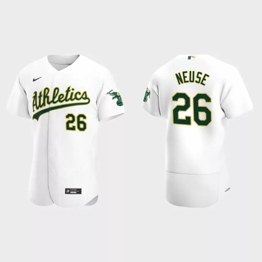 Sheldon Neuse Oakland Athletics Authentic Home Jersey – White