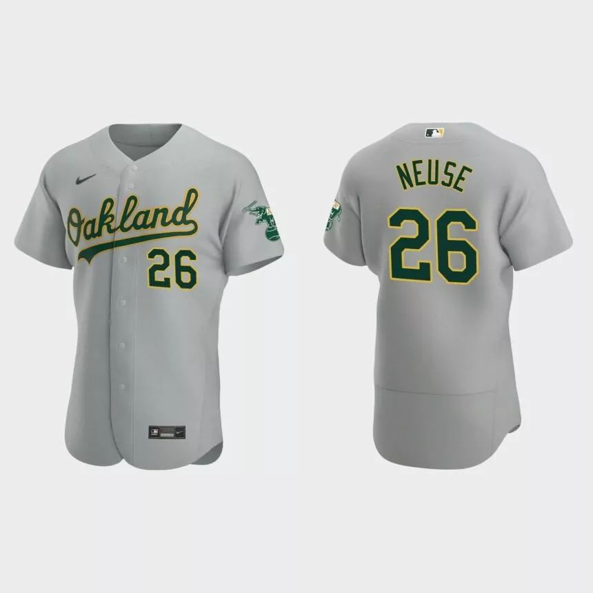 Sheldon Neuse Oakland Athletics Authentic Road Jersey – Gray