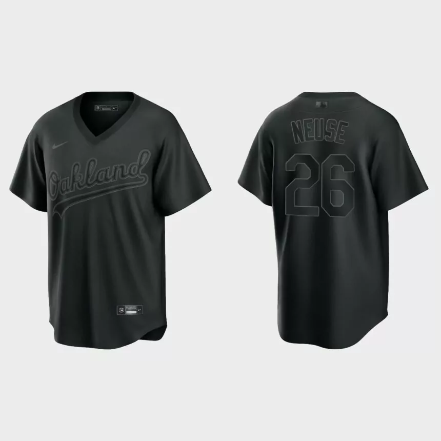 Sheldon Neuse Oakland Athletics Pitch Black Fashion Replica Jersey – Black