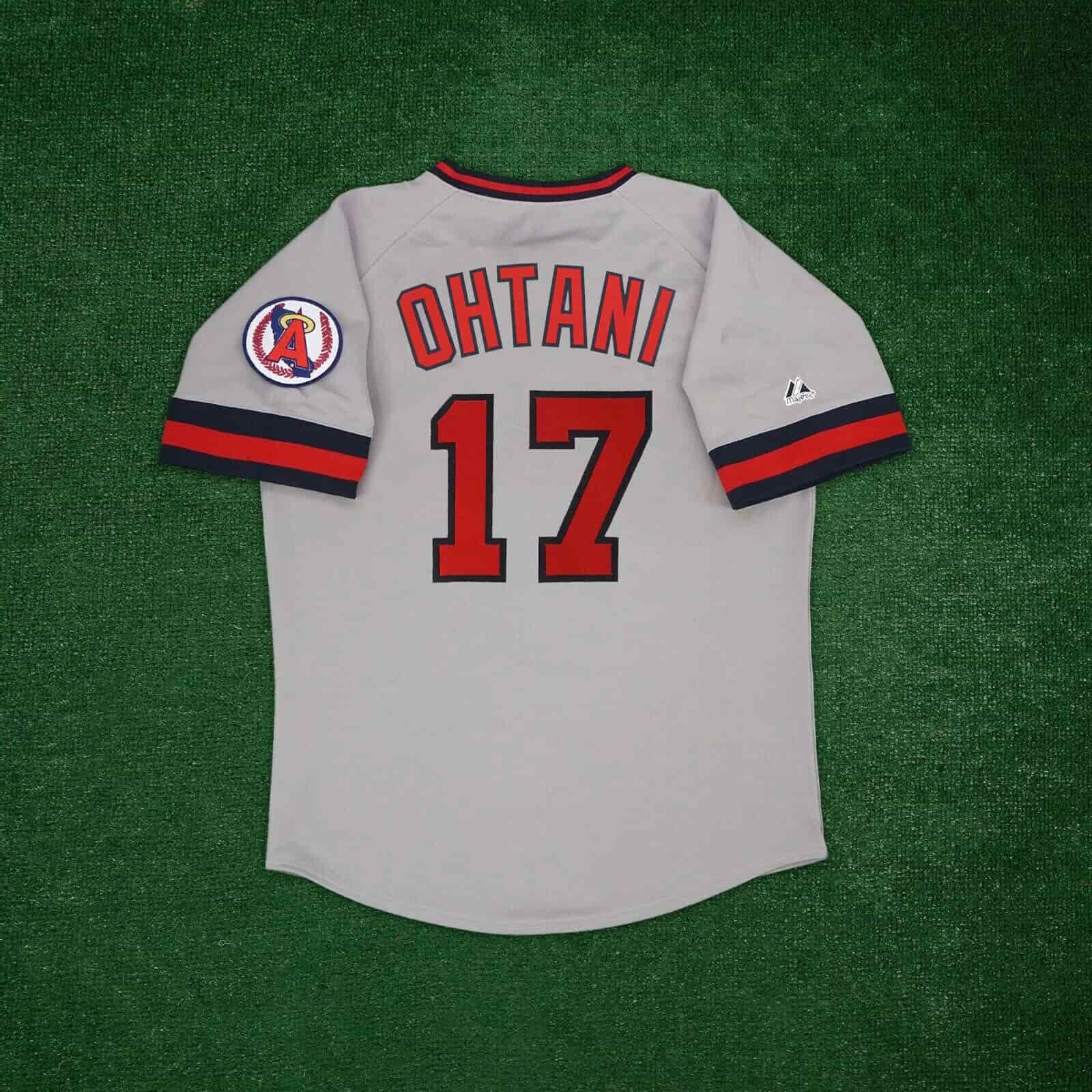Shohei Ohtani California Angels Men's Cooperstown Grey Road Jersey w Team Patch