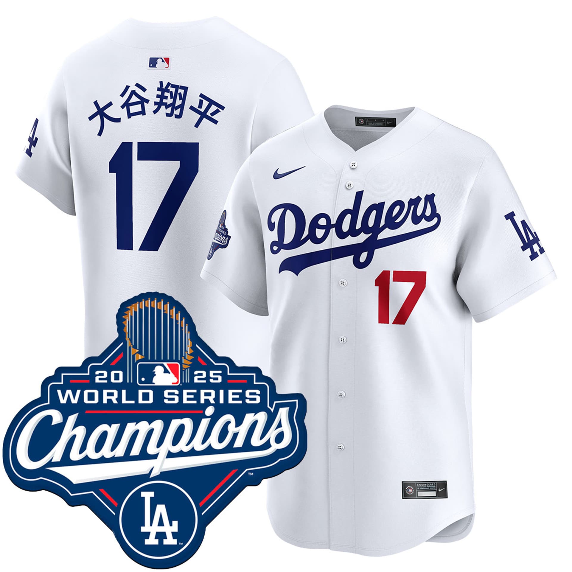 Shohei Ohtani Kanji Los Angeles Dodgers Home Limited 2025 World Series Champions Jersey