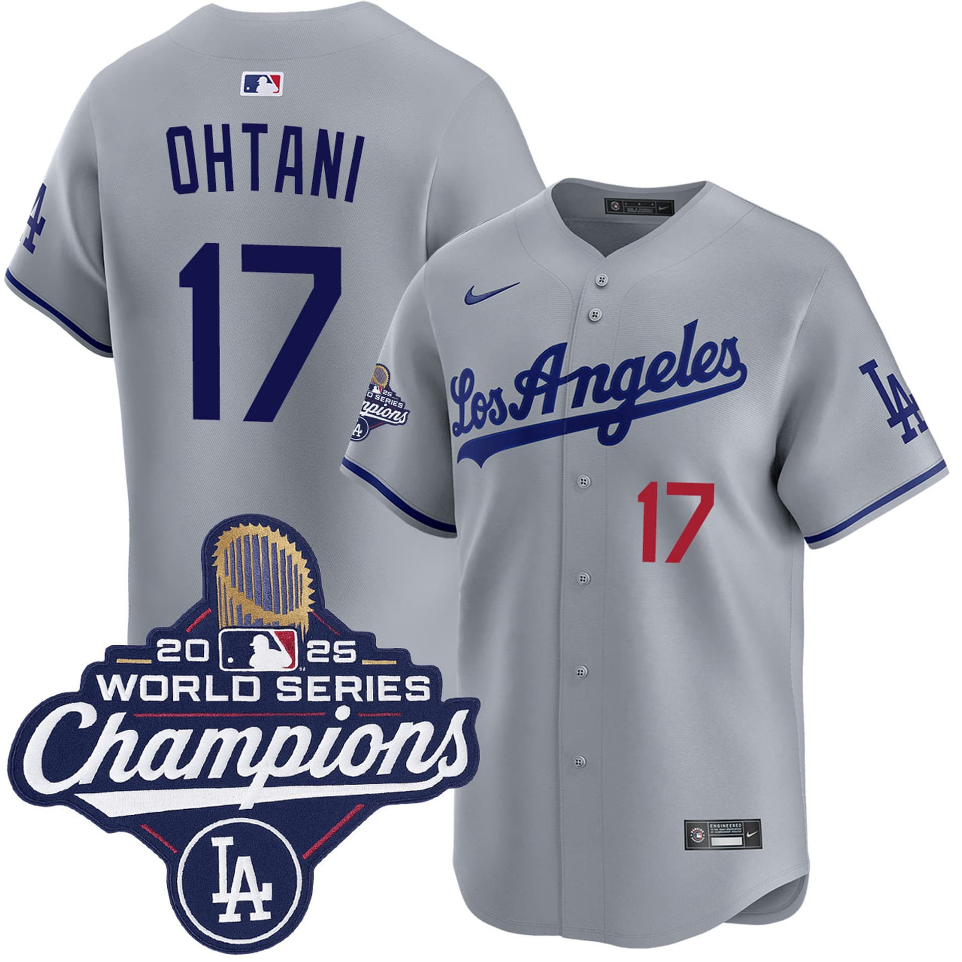 Shohei Ohtani Los Angeles Dodgers Road Limited 2025 World Series Champions Jersey