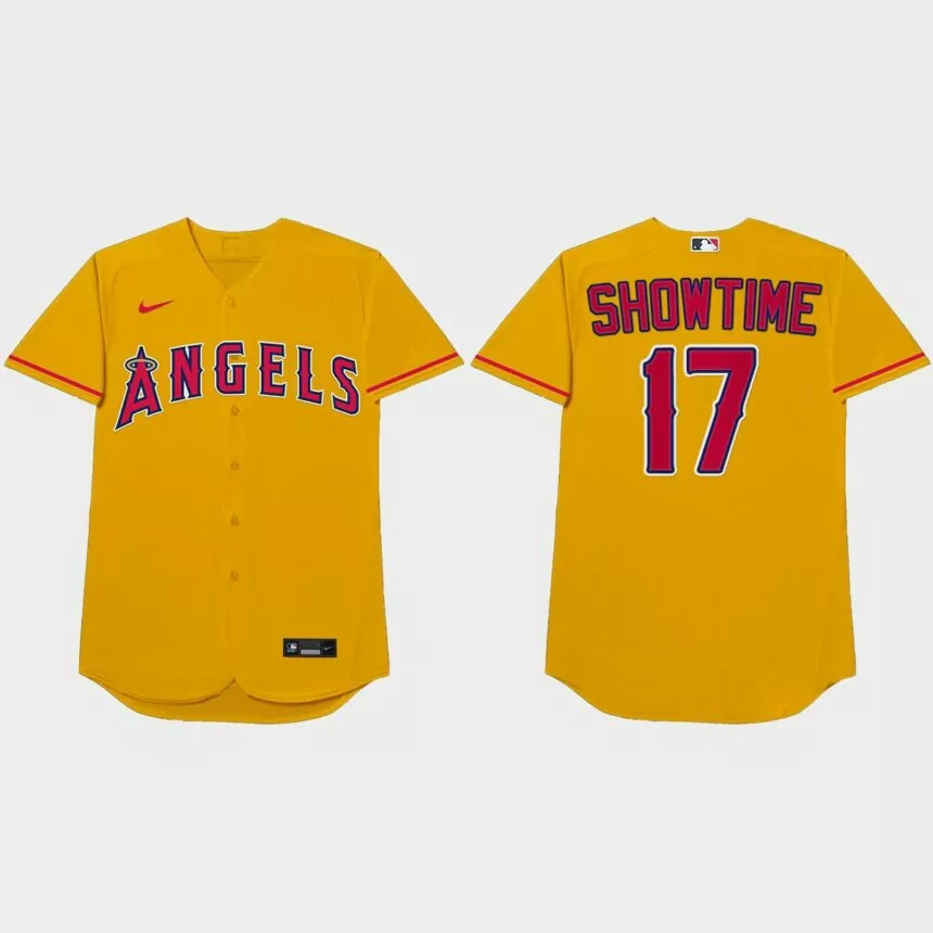 Shohei Ohtani Nickname Angels 2021 Players’ Weekend Showtime Jersey – Gold