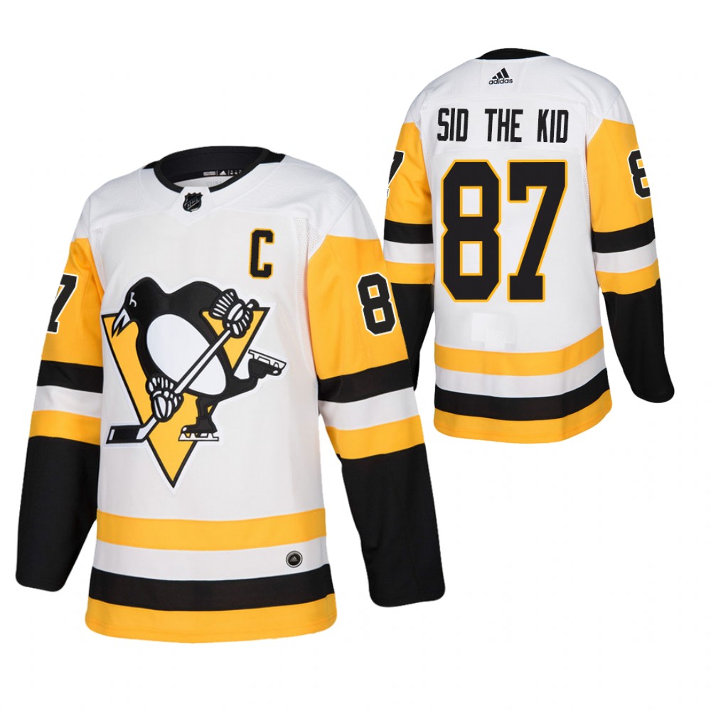 Sidney Crosby Sid the Kid Nickname Jersey Penguins Away Authentic White
