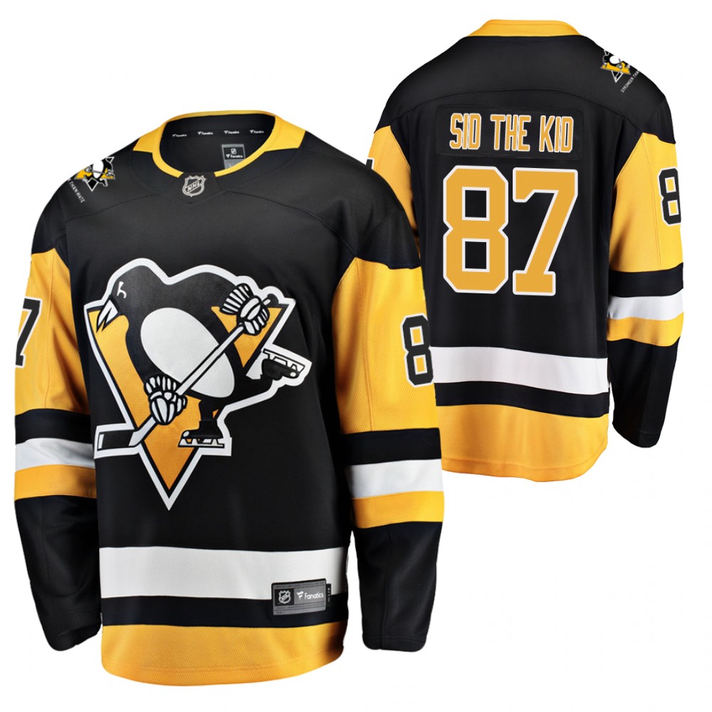 Sidney Crosby Sid the Kid Nickname Jersey Penguins Home Breakaway Black