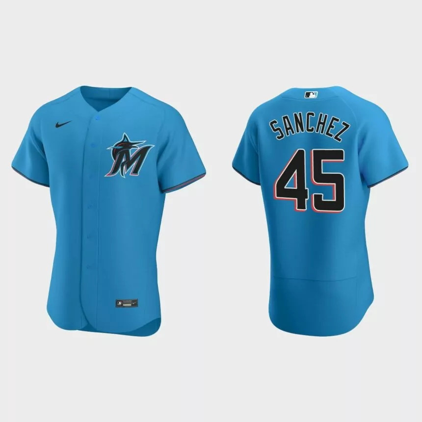 Sixto Sanchez #45 Miami Marlins Authentic Alternate Jersey – Blue