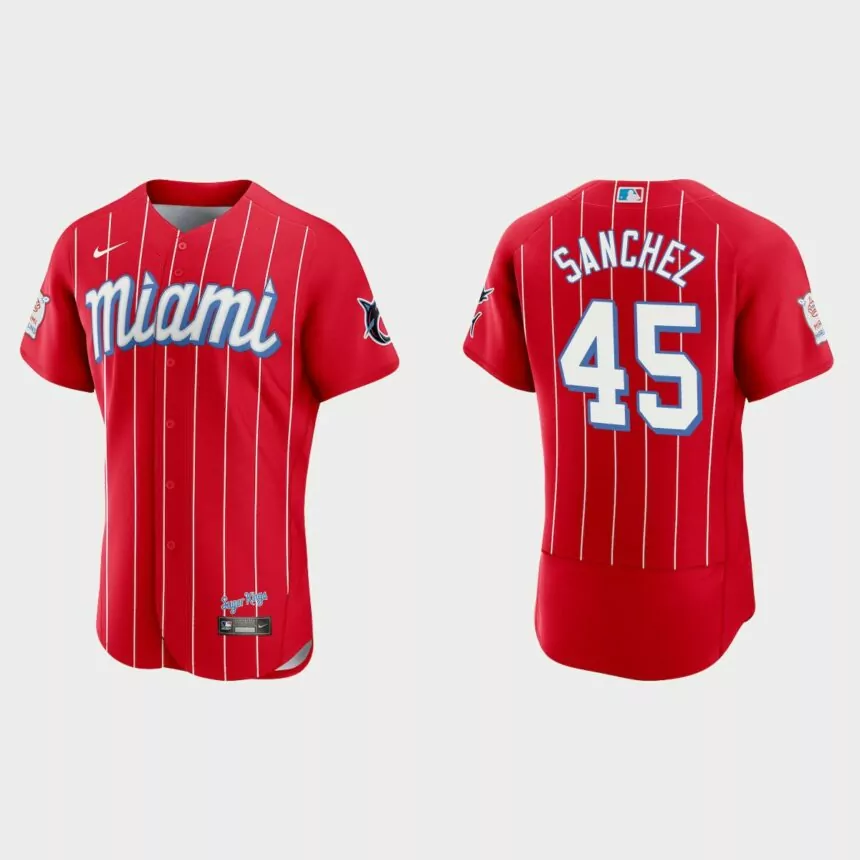 Sixto Sanchez Miami Marlins 2021 City Connect Authentic Jersey – Red