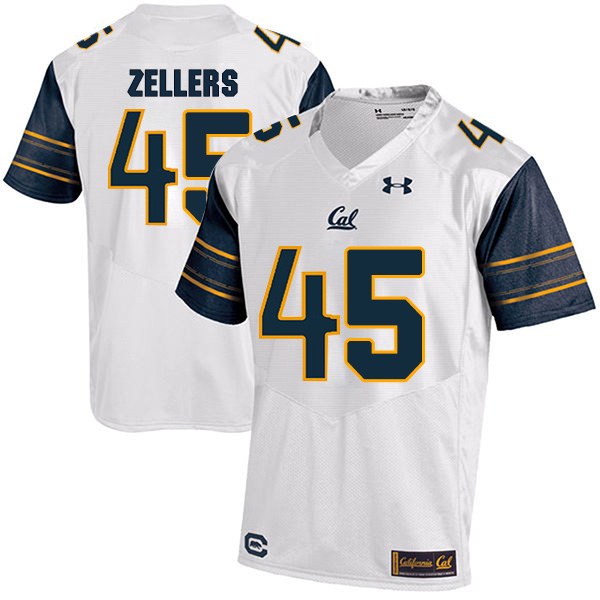Slater Zellers California Golden Bears Men's Jersey - #45 NCAA White Stitched Authentic