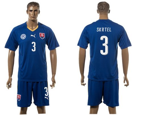 Slovakia #3 Skrtel Blue Away Soccer Country Jersey