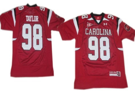 South Carolina Gamecocks #98 Devin Taylor Red Under Armour NCAA Football Jersey 