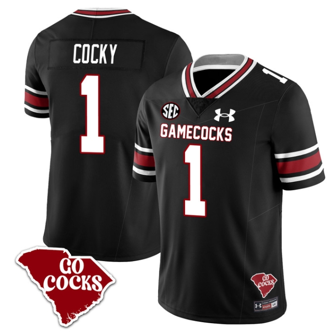 South Carolina Gamecocks 2024 Vapor Limited Football Jersey - All Stitched  BLACK COCKY #1