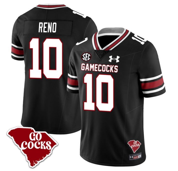 South Carolina Gamecocks 2024 Vapor Limited Football Jersey - All Stitched  BLACK DANTE RENO #10