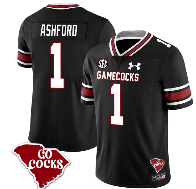 South Carolina Gamecocks 2024 Vapor Limited Football Jersey - All Stitched  BLACK ROBBY ASHFORD #1