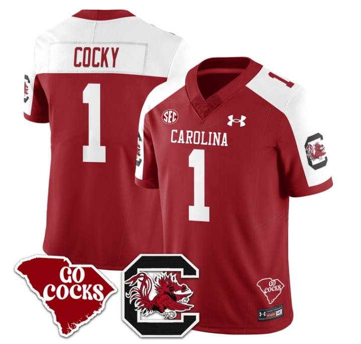 South Carolina Gamecocks 2024 Vapor Limited Football Jersey - All Stitched  RED ALTERNATE COCKY #1