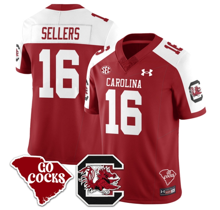 South Carolina Gamecocks 2024 Vapor Limited Football Jersey - All Stitched  RED ALTERNATE LANORRIS SELLERS#16