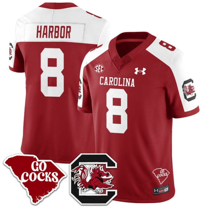 South Carolina Gamecocks 2024 Vapor Limited Football Jersey - All Stitched  RED ALTERNATE NYCK HARBOR #8