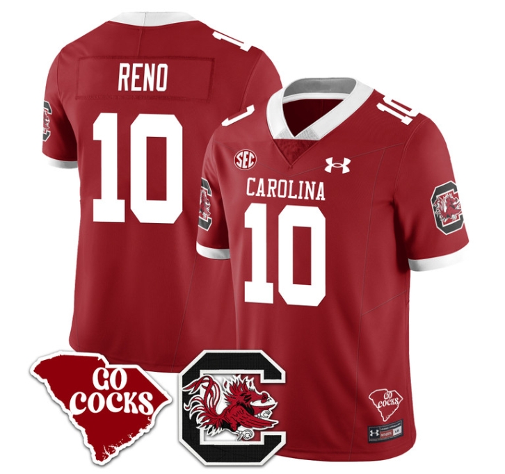 South Carolina Gamecocks 2024 Vapor Limited Football Jersey - All Stitched  RED DANTE RENO #10