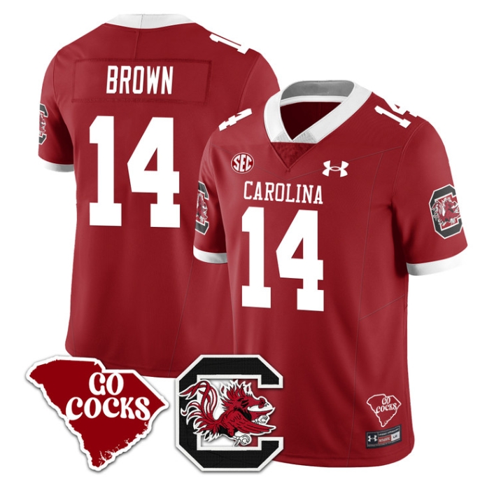 South Carolina Gamecocks 2024 Vapor Limited Football Jersey - All Stitched  RED JARED BROWN#14