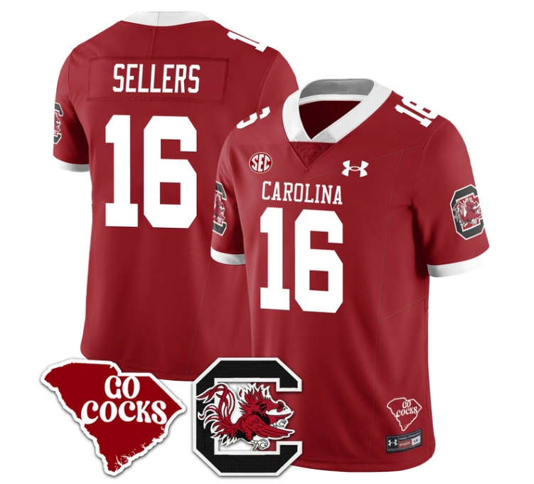 South Carolina Gamecocks 2024 Vapor Limited Football Jersey - All Stitched  RED LANORRIS SELLERS   #16