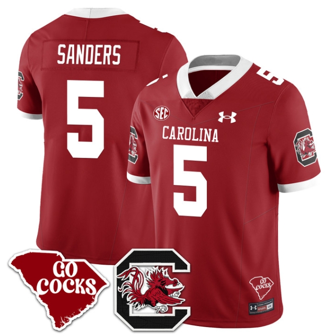 South Carolina Gamecocks 2024 Vapor Limited Football Jersey - All Stitched  RED RAHEIM SANDERS #5