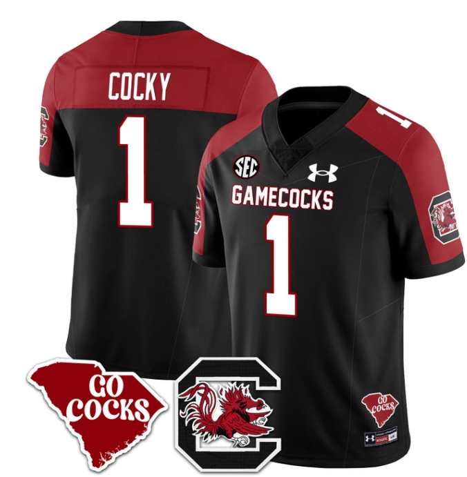South Carolina Gamecocks 2024 Vapor Limited Football Jersey - All Stitched BLACK ALTERNATE COCKY#1