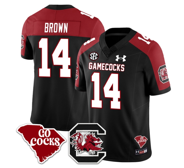 South Carolina Gamecocks 2024 Vapor Limited Football Jersey - All Stitched BLACK ALTERNATE JARED BROWN#14