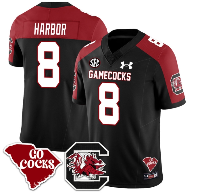 South Carolina Gamecocks 2024 Vapor Limited Football Jersey - All Stitched BLACK ALTERNATE NYCK HARBOR #8
