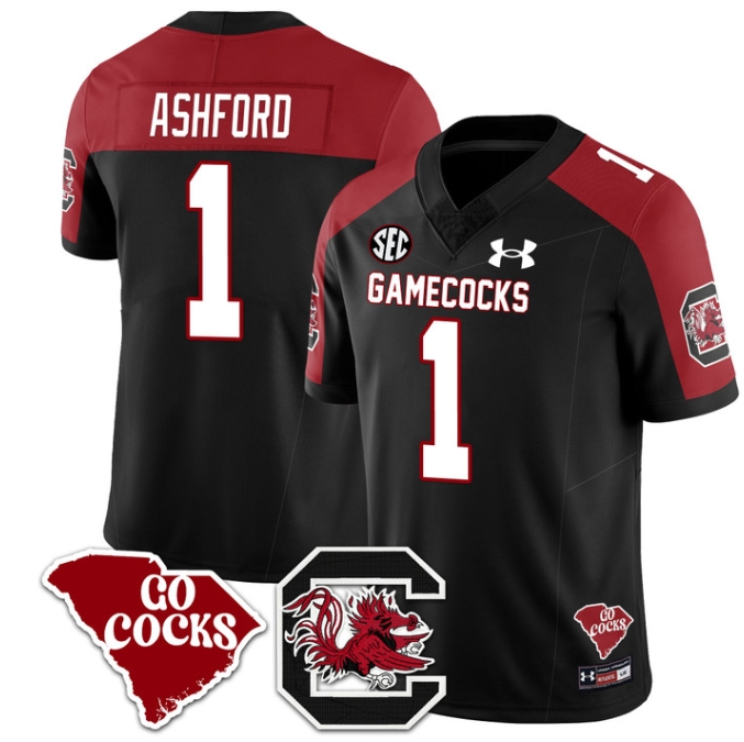 South Carolina Gamecocks 2024 Vapor Limited Football Jersey - All Stitched BLACK ALTERNATE ROBBY ASHFORD#1
