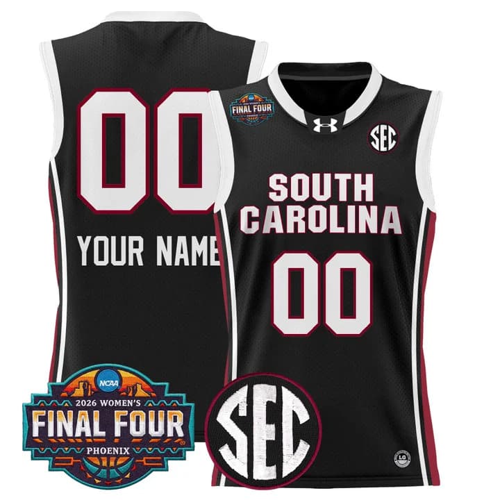 South Carolina Gamecocks 2026 Women's Tournament Final Four Custom Basketball Jersey -  All Stitched