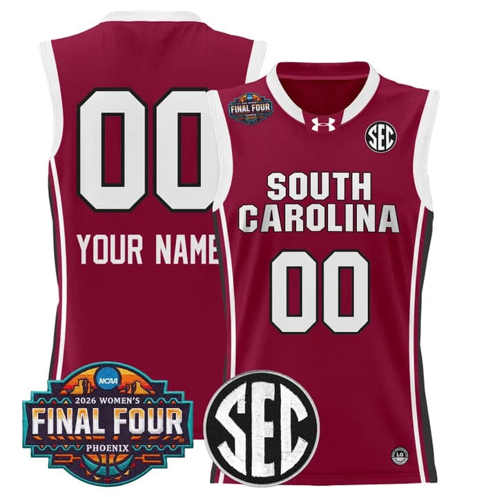 South Carolina Gamecocks 2026 Women's Tournament Final Four Custom Basketball Jersey - All  Stitched