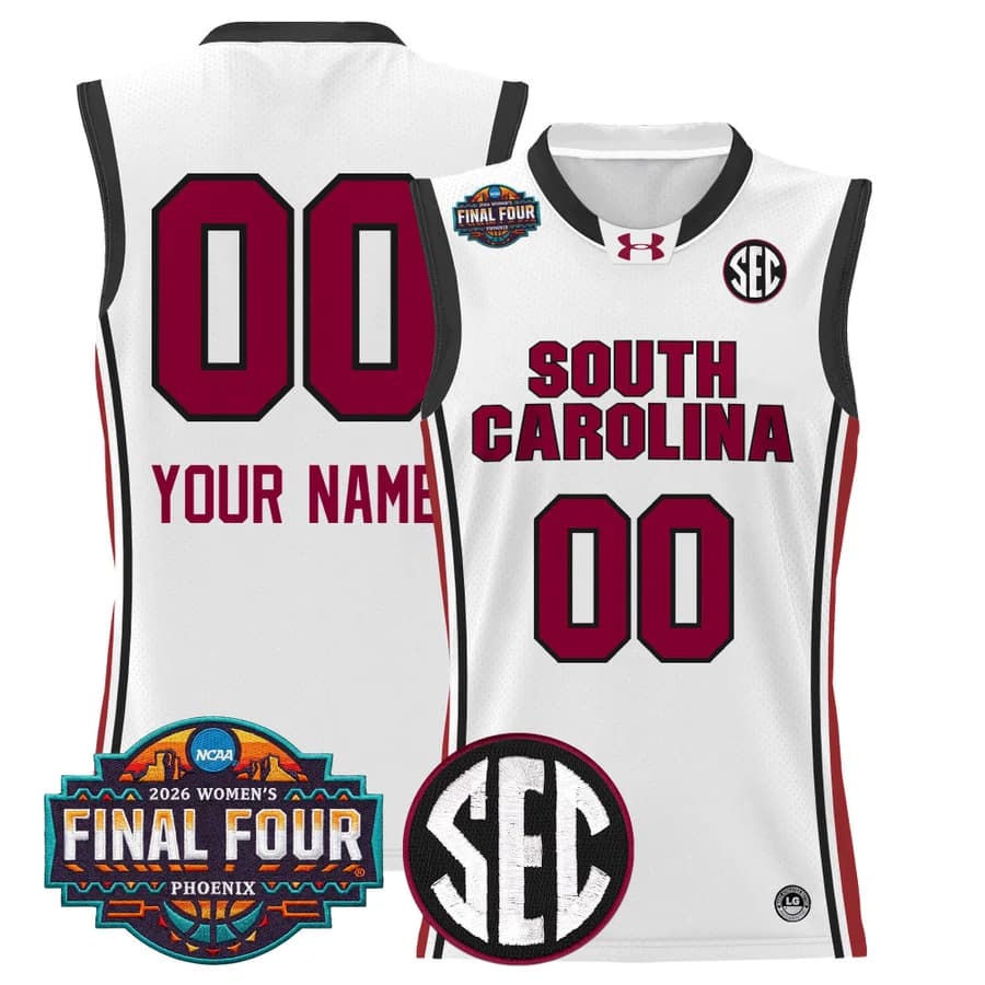 South Carolina Gamecocks 2026 Women's Tournament Final Four Custom Basketball Jersey - All Stitched