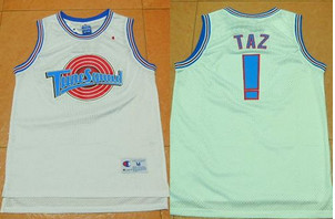 Space Jam Tune Squad #1 Bugs Bunny White Stitched NBA Jersey