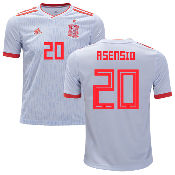 Spain #20 Asensio Away Kid Soccer Country Jersey
