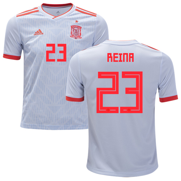 Spain #23 Reina Away Kid Soccer Country Jersey
