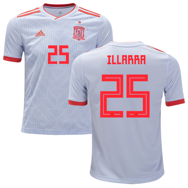 Spain #25 Illarra Away Kid Soccer Country Jersey
