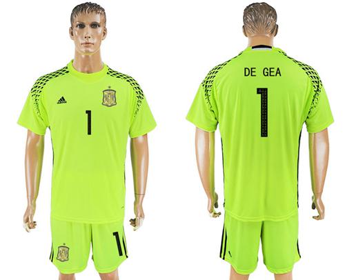 Spain #25 Reina Shiny Green Goalkeeper Soccer Country Jersey