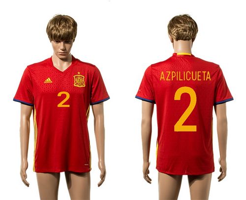 Spain #6 A.Iniesta Home Soccer Country Jersey