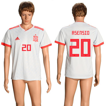 Spain 20 ASENSIO Away 2018 FIFA World Cup Thailand Soccer Jersey