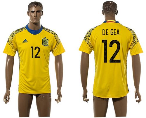 Spain Blank Shiny Green Goalkeeper Soccer Country Jersey