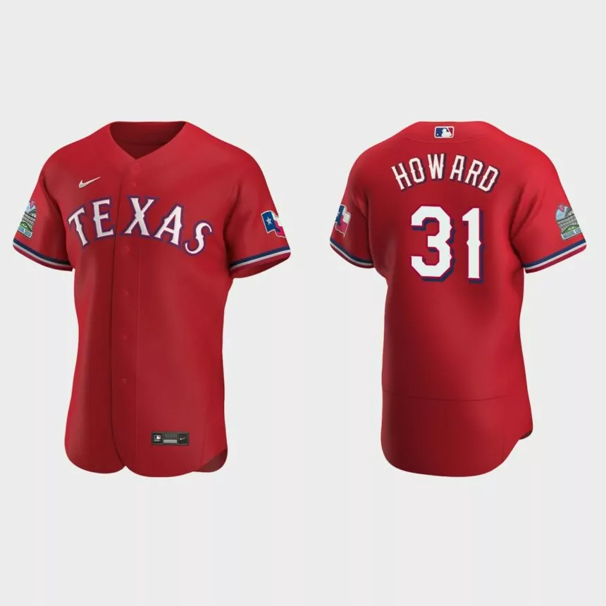 Spencer Howard Texas Rangers Authentic Alternate Jersey – Scarlet