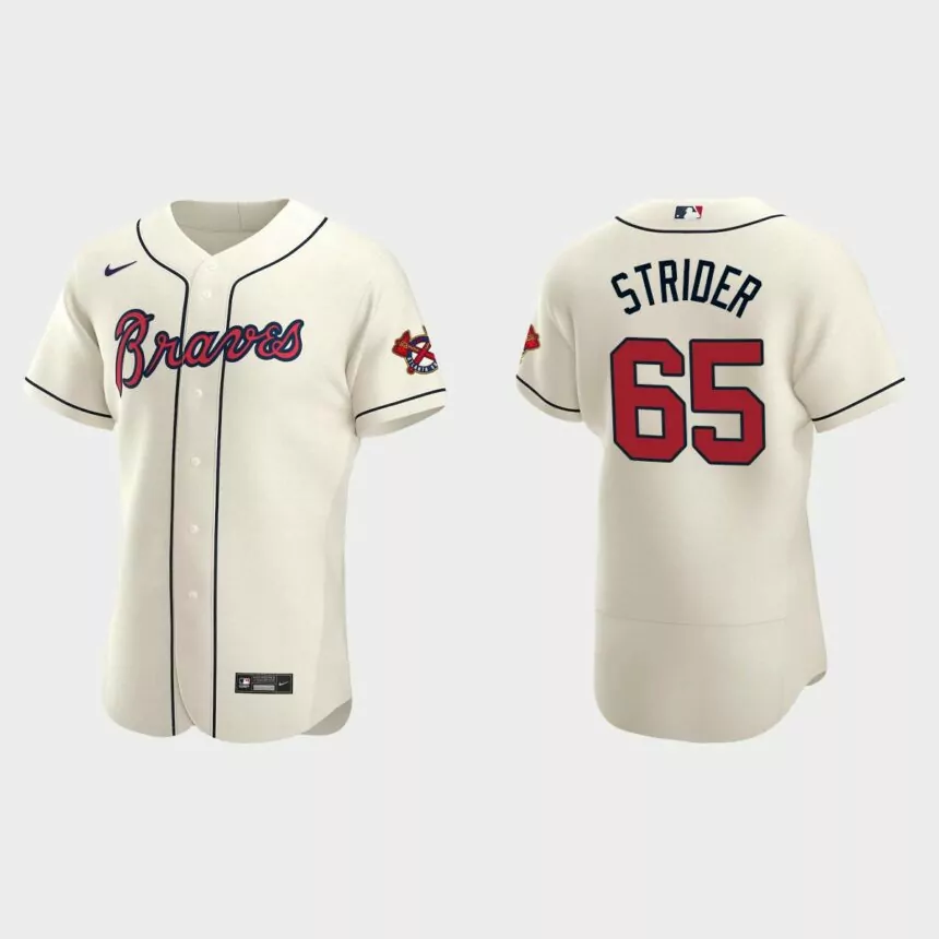 Spencer Strider Atlanta Braves Authentic Alternate Jersey – Cream