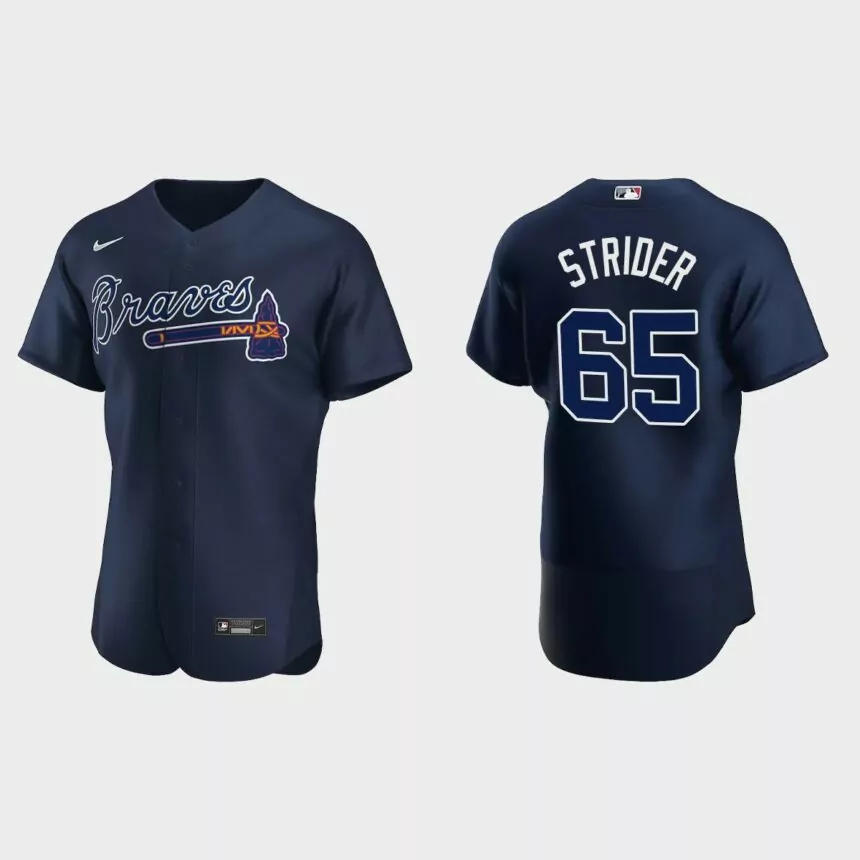 Spencer Strider Atlanta Braves Authentic Jersey – Navy