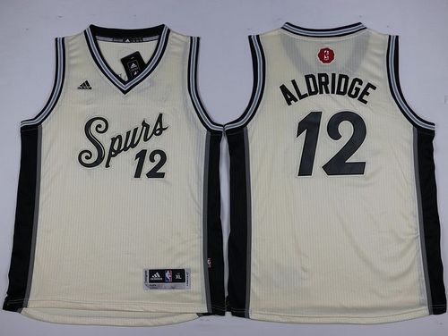 Spurs #12 LaMarcus Aldridge Cream 2015-2016 Christmas Day Youth NBA jersey