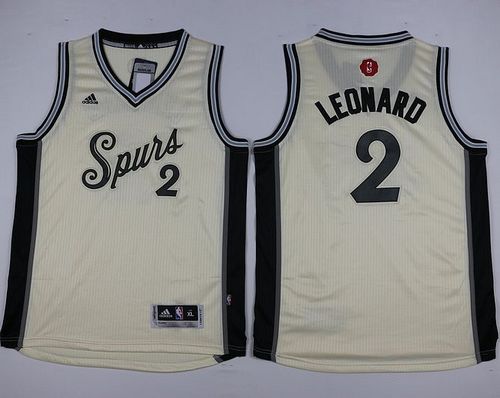 Spurs #2 Kawhi Leonard Cream 2015-2016 Christmas Day Youth NBA jersey
