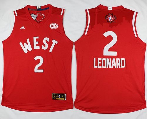 Spurs #2 Kawhi Leonard Red 2016 All Star Stitched NBA Jersey